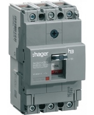 Автоматичний вимикач Hager x160, In=80А, 3п, 18kA - 1