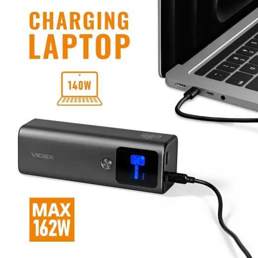 Повербанк 30000mAh VIDEX VPB-316 162W PD140W +Display - 2