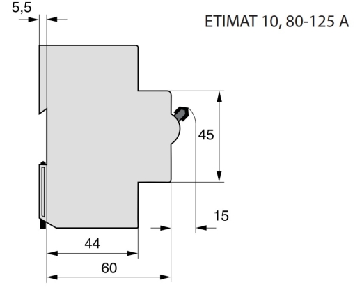 Автоматический выключатель ETI 002131733 ETIMAT 10 1p C 125А (15 kA) - 3
