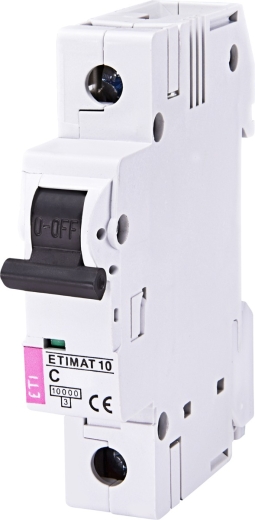 Автоматический выключатель ETI 002131710 ETIMAT 10 1p C 4А (10 kA) - 1