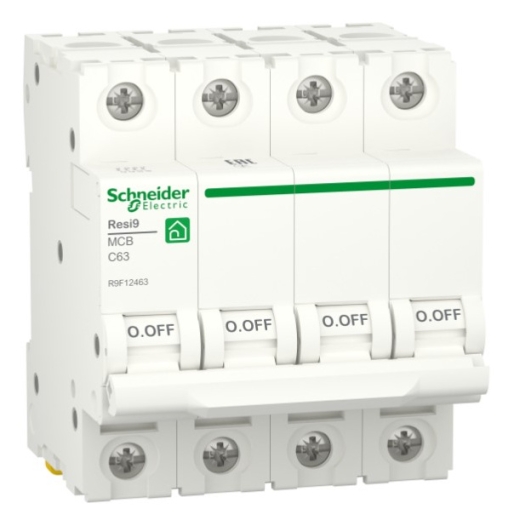 Автоматический выключатель Schneider Electric R9F12463 RESI9 6кА 4P 63A C - 1