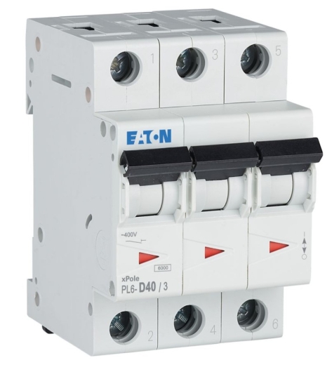 Силовий автомат Eaton PL6-D40/3 6кА 40A - 1