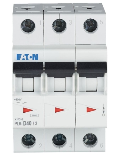 Силовий автомат Eaton PL6-D40/3 6кА 40A - 2
