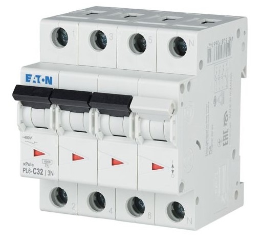 Автоматичний вимикач Eaton (Moeller) PL6-C32/3N (106913) - 1