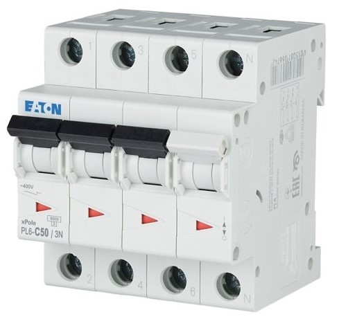 Автоматичний вимикач Eaton (Moeller) PL6-C50/3N (106915) - 1