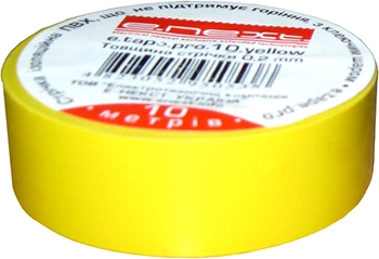Ізолента E.Next e.tape.stand.10.yellow 10м жовта (s022002) - 1