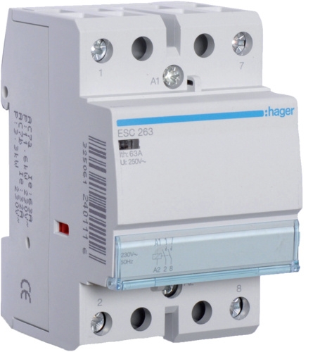 Контактор 63A ESC263 (2НО, 230В) 3м Hager - 1