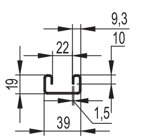С-подібний профіль DKC BPL2130 41х21 DBL, L 3000, 1,5 мм - 3