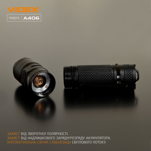 Светодиодный портативный фонарик Videx 4000Лм 6500K (VLF-A406) - 12
