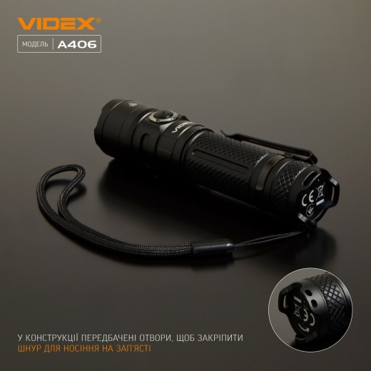 Светодиодный портативный фонарик Videx 4000Лм 6500K (VLF-A406) - 9