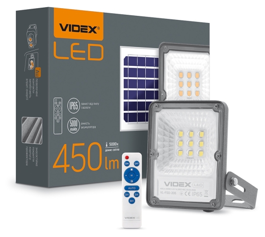 Автономний LED прожектор Videx 10Вт 5000K (VL-FSO-205) - 2