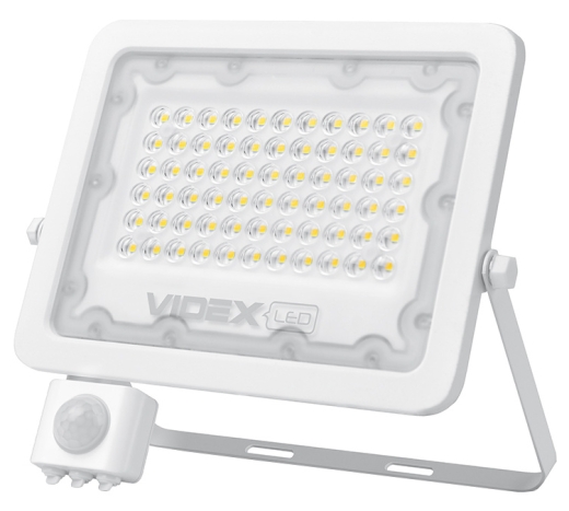 LED прожектор Videx F2e 50Вт 5000K (VL-F2e505W-S) с датчиком движения и освещенности - 1