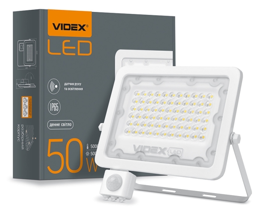 LED прожектор Videx F2e 50Вт 5000K (VL-F2e505W-S) с датчиком движения и освещенности - 3
