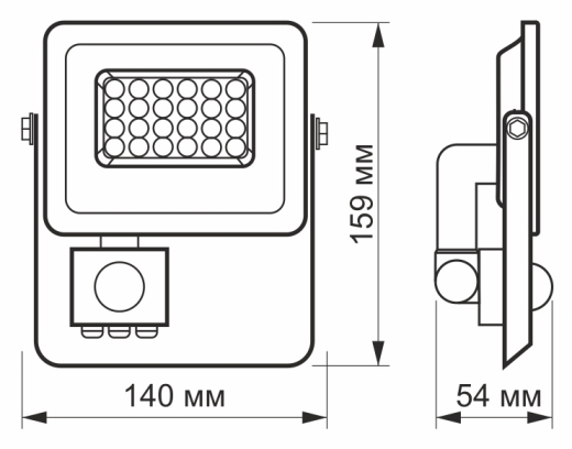 LED прожектор Videx F2e 20Вт 5000K (VL-F2e205W-S) с датчиком движения и освещенности - 6