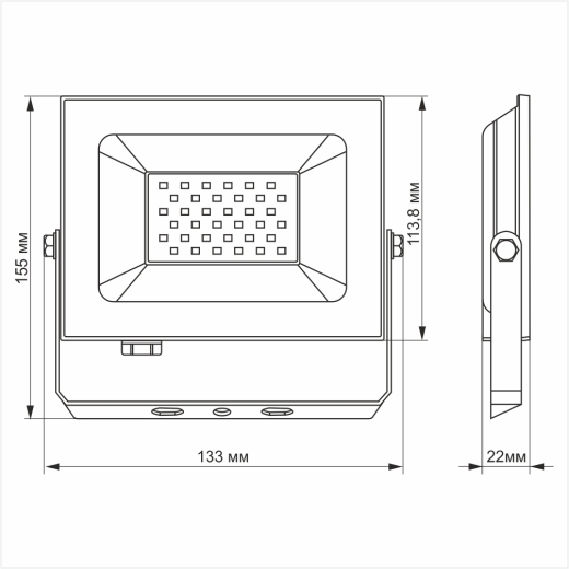 LED прожектор Titanum 30Вт 6000K (TLF306) - 2