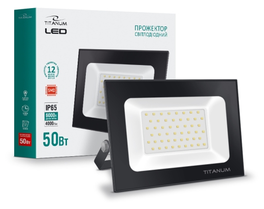 LED прожектор Titanum 50Вт 6000K (TLF506) - 3