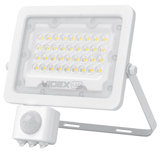 LED прожектор Videx F2e 30Вт 5000K (VL-F2e305W-S) з датчиком руху та освітленості - 1