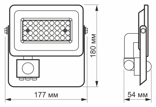 LED прожектор Videx F2e 30Вт 5000K (VL-F2e305W-S) з датчиком руху та освітленості - 6