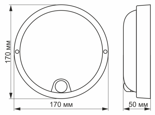 Круглий світильник Videx 12Вт 5000K IP54 із сенсором ІЧ (VL-BHR-125W-SP) білий - 4