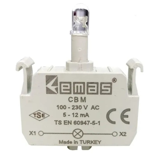 Блок-контакт підсвітки з червоним світлодіодом EMAS CBM 100-250В AC - 1