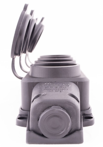Каучукова чотиримісна колодка E.Next e.socket.rubber.029.4.16 16А із заземленням та захисною кришкою (s9100039) - 3