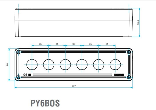 Кнопковий пост EMAS PY6BOS на 6 кнопок (порожній) - 2