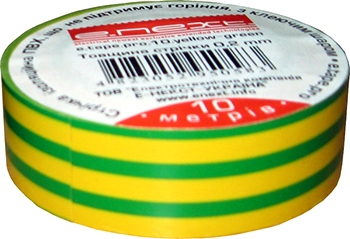Самозгасаюча ізолента E.Next e.tape.pro.20.yellow-green 20м жовто-зелена (p0450014) - 1