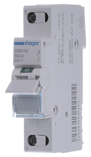 Вимикач навантаження Hager SBN116 1P 16А/230В 1м - 1