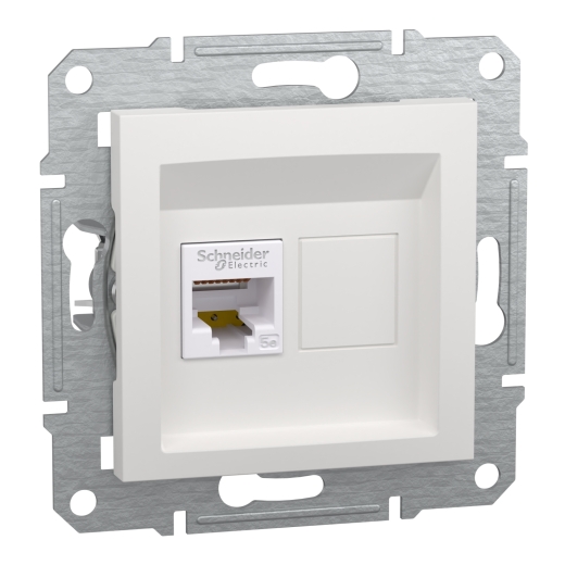 Компьютерная розетка RJ45 UTP cat.5e Schneider Electric Asfora без рамки белая (EPH4370121) - 1