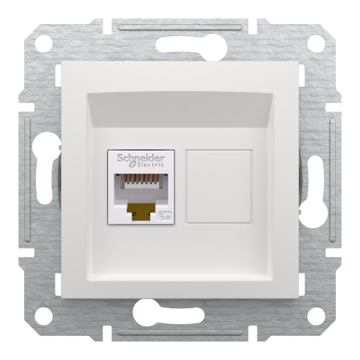 Компьютерная розетка RJ45 UTP cat.5e Schneider Electric Asfora без рамки белая (EPH4370121) - 4