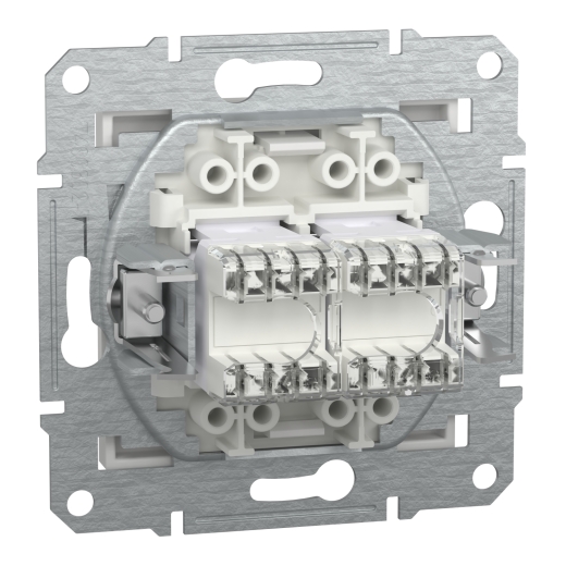 Комп'ютерна розетка RJ45 подвійна UTP cat.5e Schneider Electric Asfora без рамки біла (EPH4470121) - 3