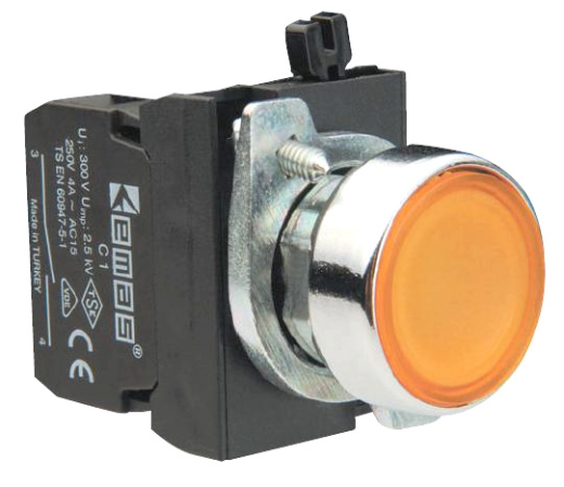 Натискна кнопка EMAS CM100DS (1НО) жовта - 1