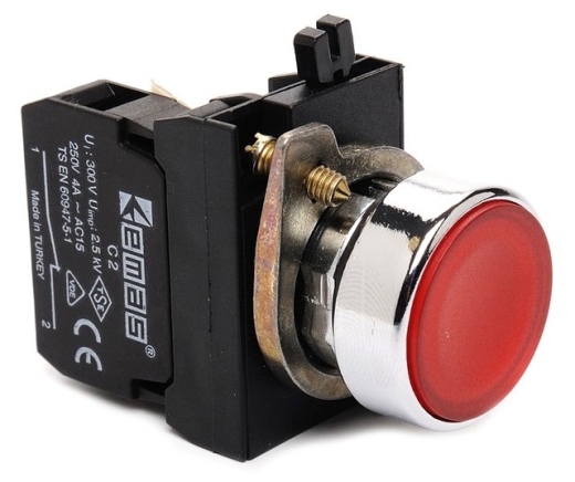 Натискна кнопка EMAS CM200DK (1Н3) червона - 1