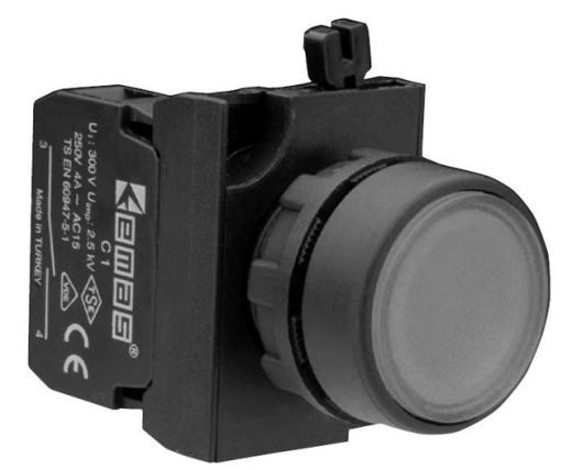 Натискна кнопка EMAS CP100DH (1НО) чорна - 1