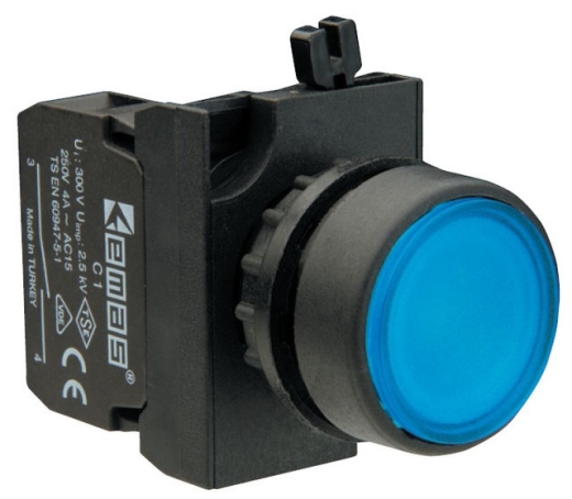 Кнопка EMAS CP100DM (1НО) синя - 1