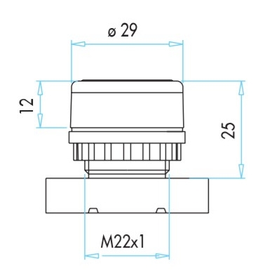 Натискна кнопка EMAS B100DK (1НО) червона - 2