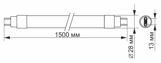 Матовая LED лампа Videx T8 24Вт 4100K 1.5м (VL-T8-24154) - 4