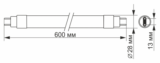 Матова LED лампа Videx T8b 9Вт 4100K 0,6м (VL-T8b-09064) - 4