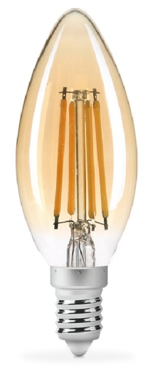 Світлодіодна лампа філаментна Titanum Filament C37 E14 4Вт 2200K (TLFC3704142A) бронза - 1
