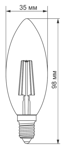 Світлодіодна лампа філаментна Titanum Filament C37 E14 4Вт 2200K (TLFC3704142A) бронза - 3
