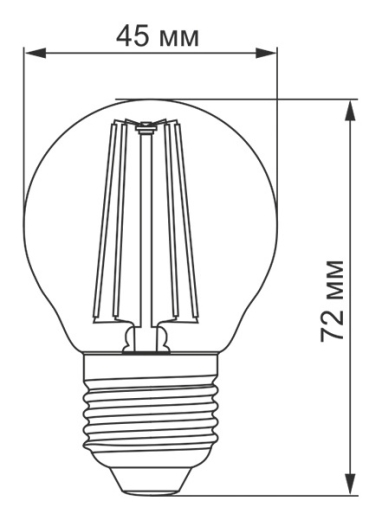 Світлодіодна філаментна лампа Titanum Filament G45 E27 4Вт 4100K (TLFG4504274) - 3