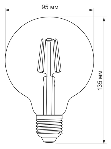 Світлодіодна лампа філаментна Titanum Filament G95 E27 6Вт 2200K (TLFG9506272A) бронза - 3