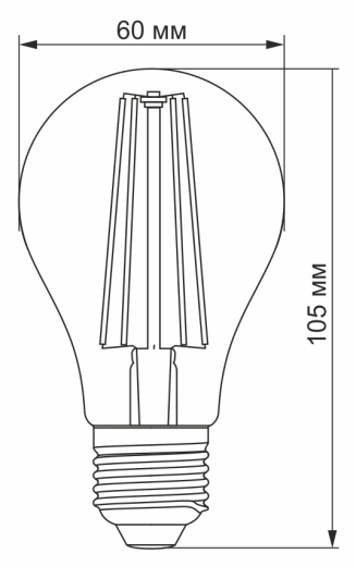 Філаментна фітолампа Videx Filament A60FF E27 8Вт 1200K (VL-A60FF-08271) для рослин - 2