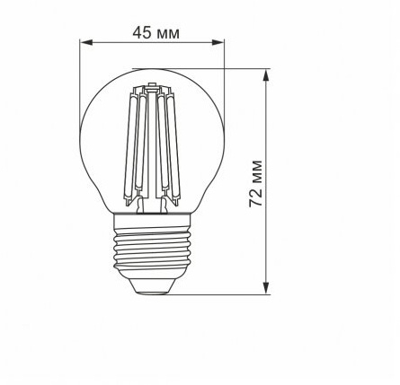 Світлодіодна філаментна лампа Videx Filament G45F E27 6Вт 4100K (VL-G45F-06274) - 2