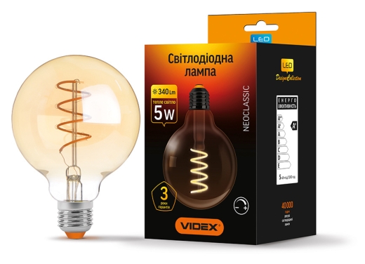 Димерна філаментна лампа Videx Filament G95FASD E27 5Вт 2200K (VL-G95FASD-05272) бронза - 2