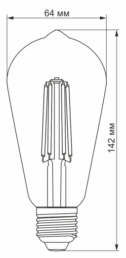 Світлодіодна лампа філаментна Videx Filament ST64FA E27 10Вт 2200K (VL-ST64FA-10272) бронза - 3