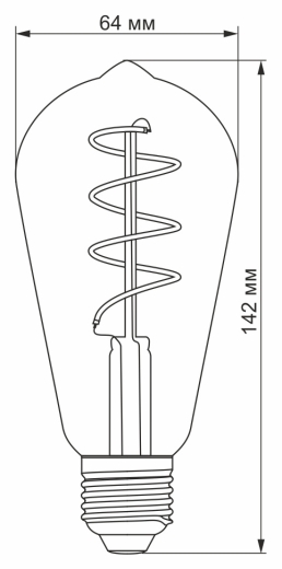 Димерная филаментная лампа Videx Filament ST64FASD E27 5Вт 2200K (VL-ST64FASD-05272) бронза - 3