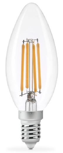 Світлодіодна філаментна лампа Titanum Filament C37 E14 4Вт 4100K (TLFC3704144) - 1