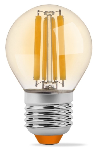 Світлодіодна філаментна лампа Videx Filament G45FA E27 6Вт 2200K (VL-G45FA-06272) бронза - 1