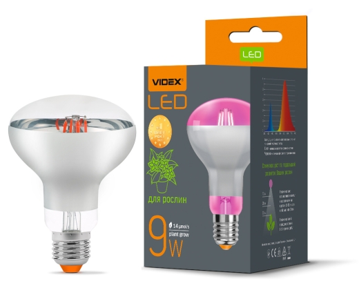 Филаментная фитолампа Videx Filament R80FF E27 9 Вт 1200K (VL-R80FF-09271) для растений - 2